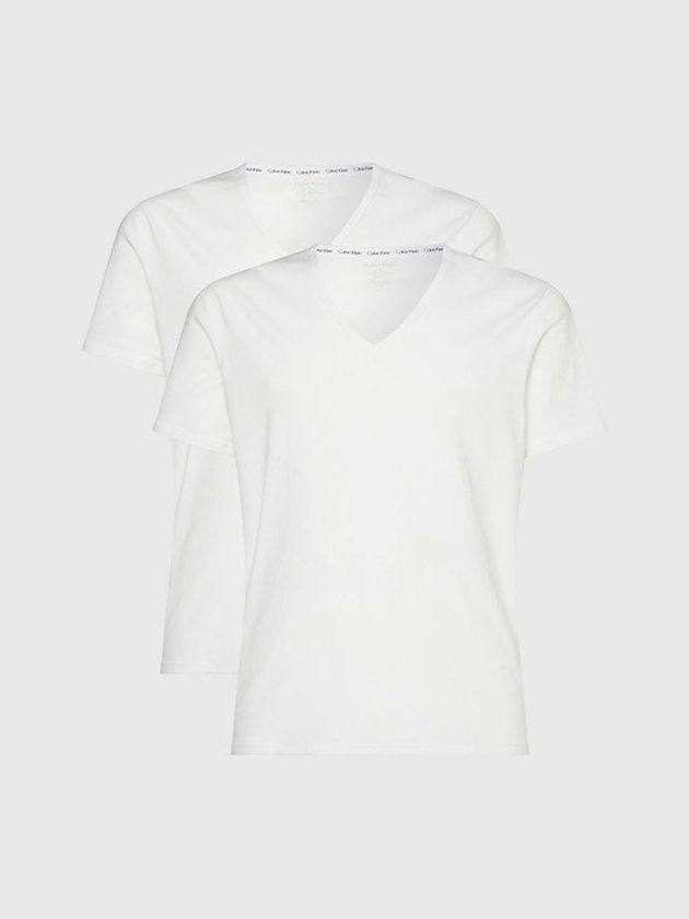 Calvin Klein USA 2 Pack Lounge - Modern Cotton Mens T-Shirt White 0417926-QK